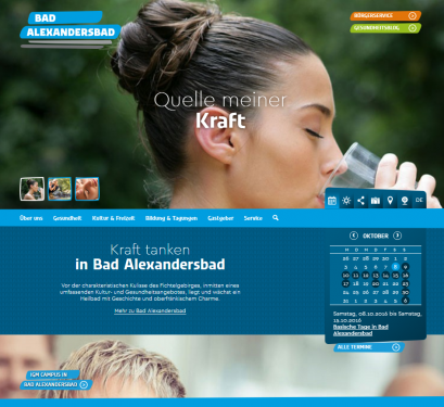 Website Bad Alexandersbad - Screenshot Startseite