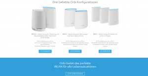 Netgear Website zum Orbi-System - Screenshot Landingpage Content