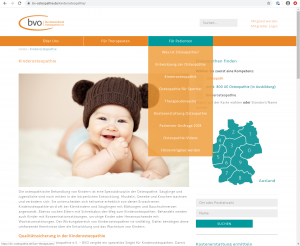 Website BVO - Screenshot Content Menü