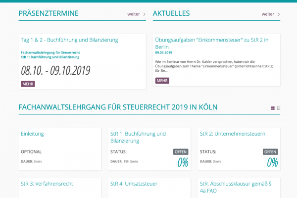 LMS für Fachseminare von Fürstenberg - Screenshot Forum