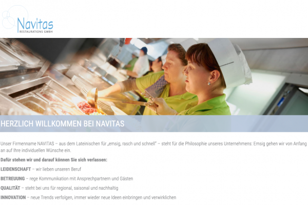 Website Navitas - Screenshot Startseite