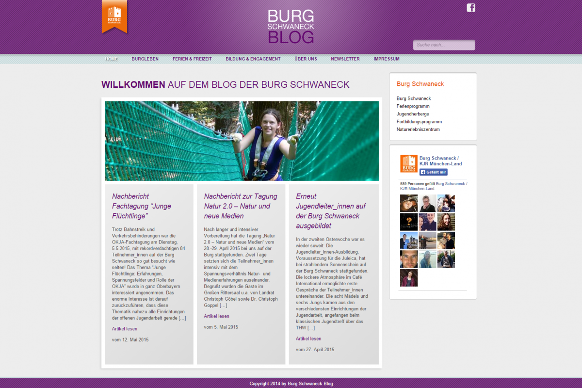 Blog Burg Schwaneck - Screenshot Website