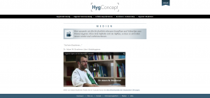 Website HygConcept - Screenshot Medien