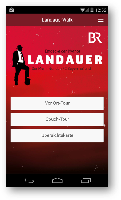 Screenshot - App für Landauer Walk - Startseite