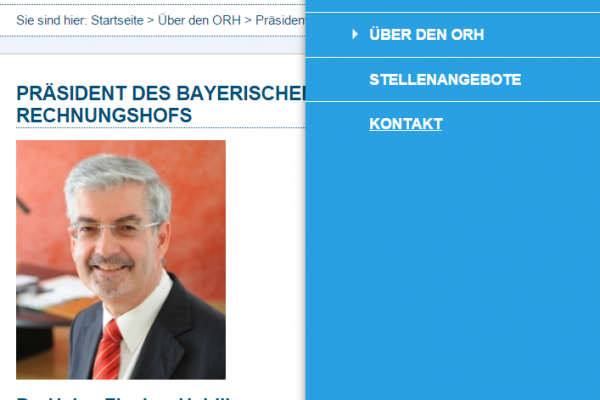 Website ORH - Screenshot Menü responsive