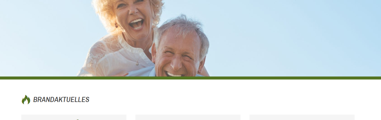Screenshot der Website für Resultate