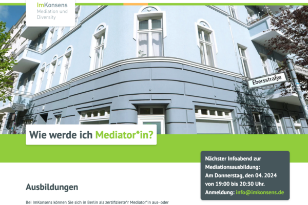 Screenshot der Website