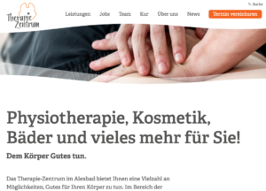 Screenshot der Startseite des Therapie-Zentrum