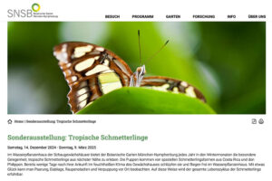 Veranstaltungstool für die Schmetterlingsausstellung