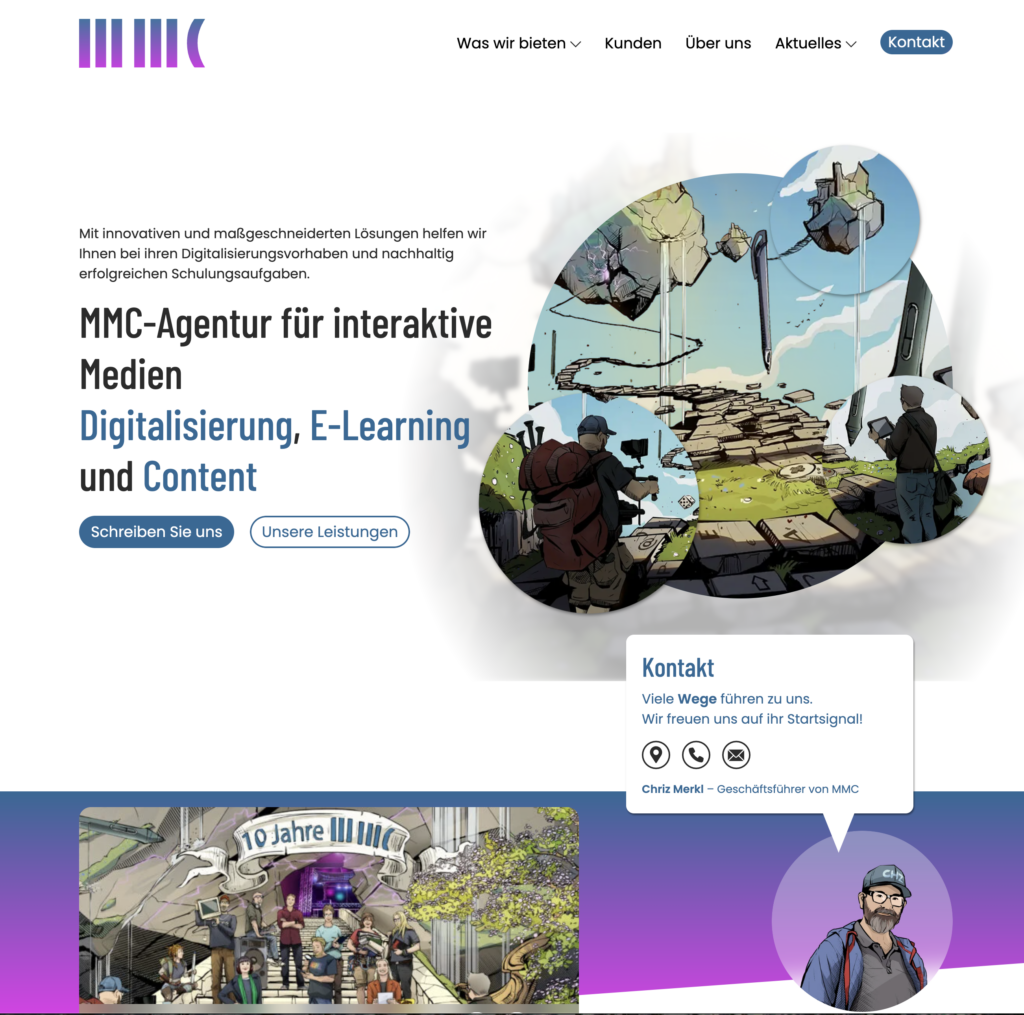 neue Startseite der MMC-Agentur 