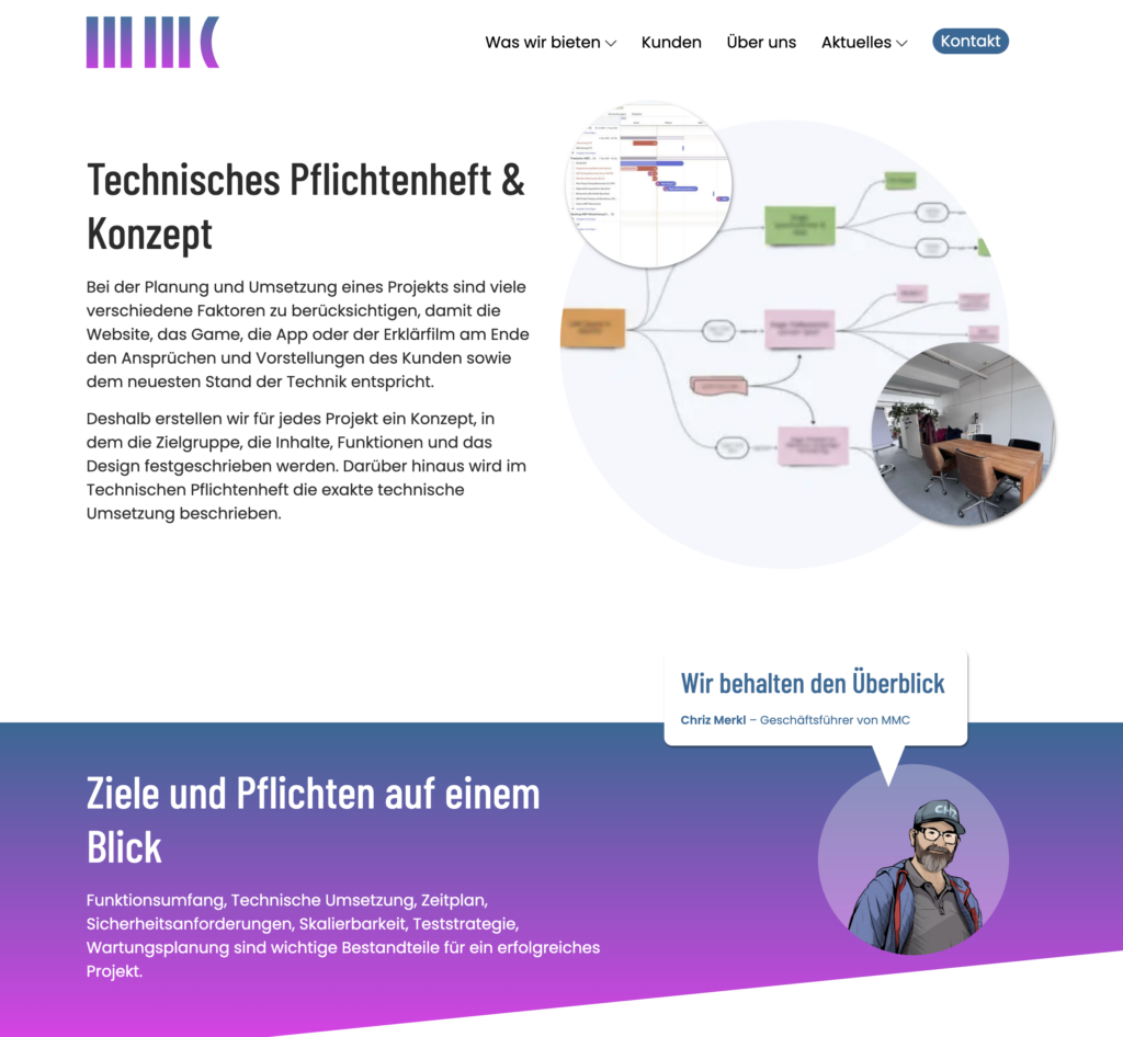 neue Seite der MMC-Agentur - Leistungen
