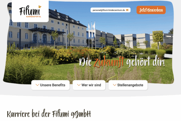 Screenshot der Karriere-Seite von Filumi