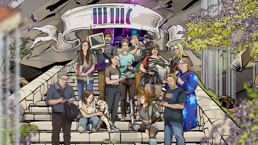 Comicversion des Gruppenbildes der mmc Agentur