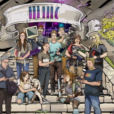 Gruppenbild des mmc Teams im Comic-Stil